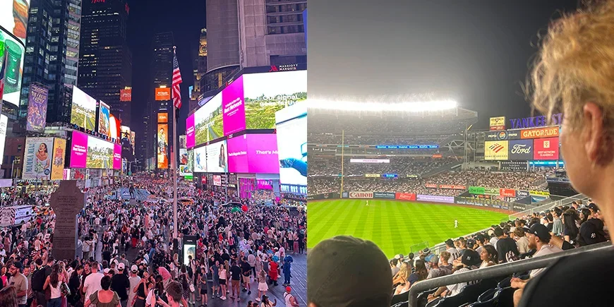 Bianca baseballottelussa New York Yankeesin kanssa