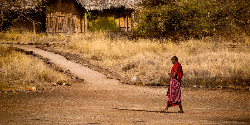 Masai kylässä lähellä Masai Maraa
